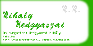 mihaly medgyaszai business card